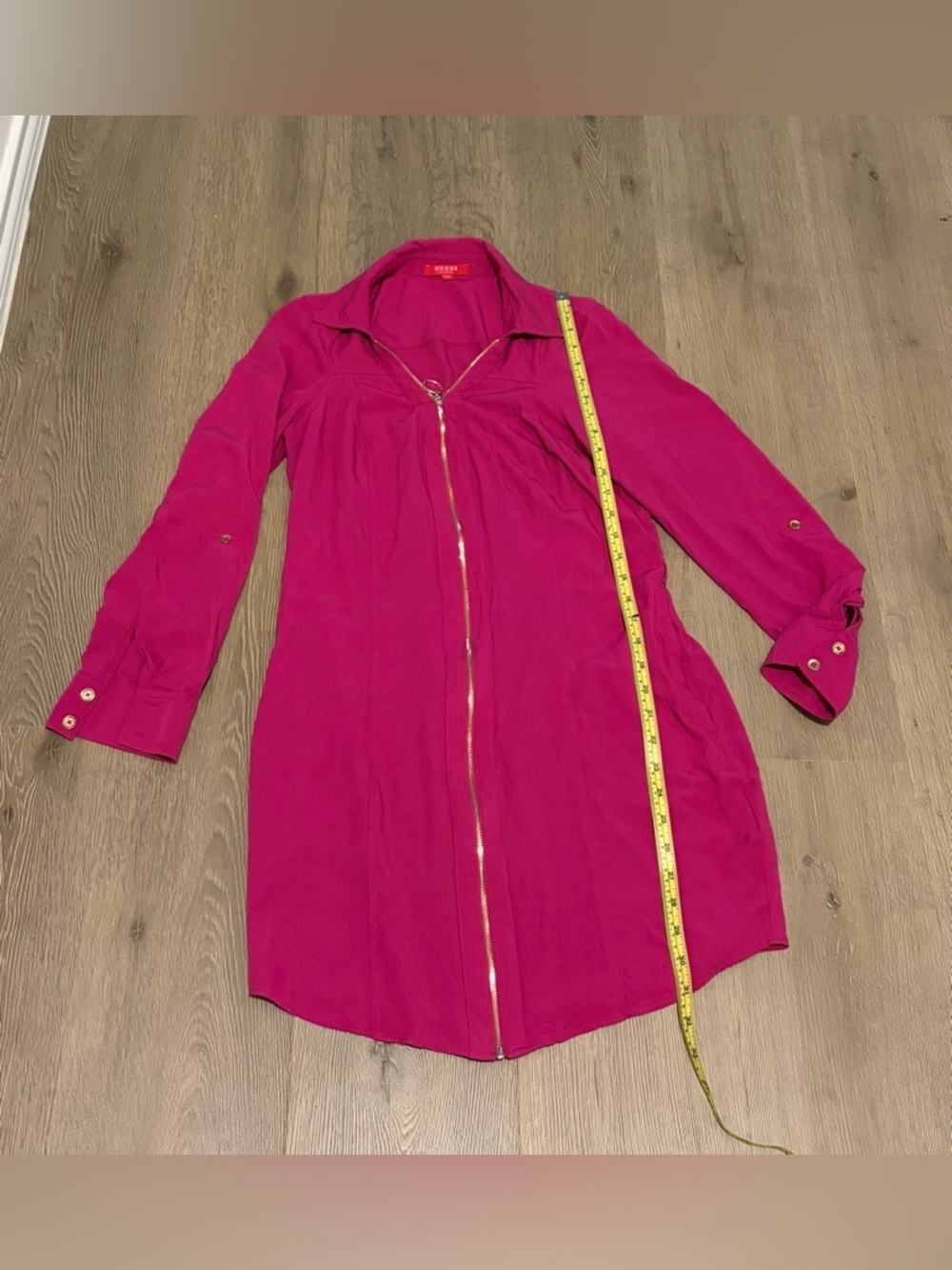 Guess Fuchsia Button-Front Blouse